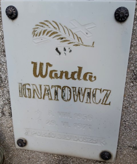 Wanda Ignatowicz 1956 Brzeg - Grobonet - Wyszukiwarka osób pochowanych