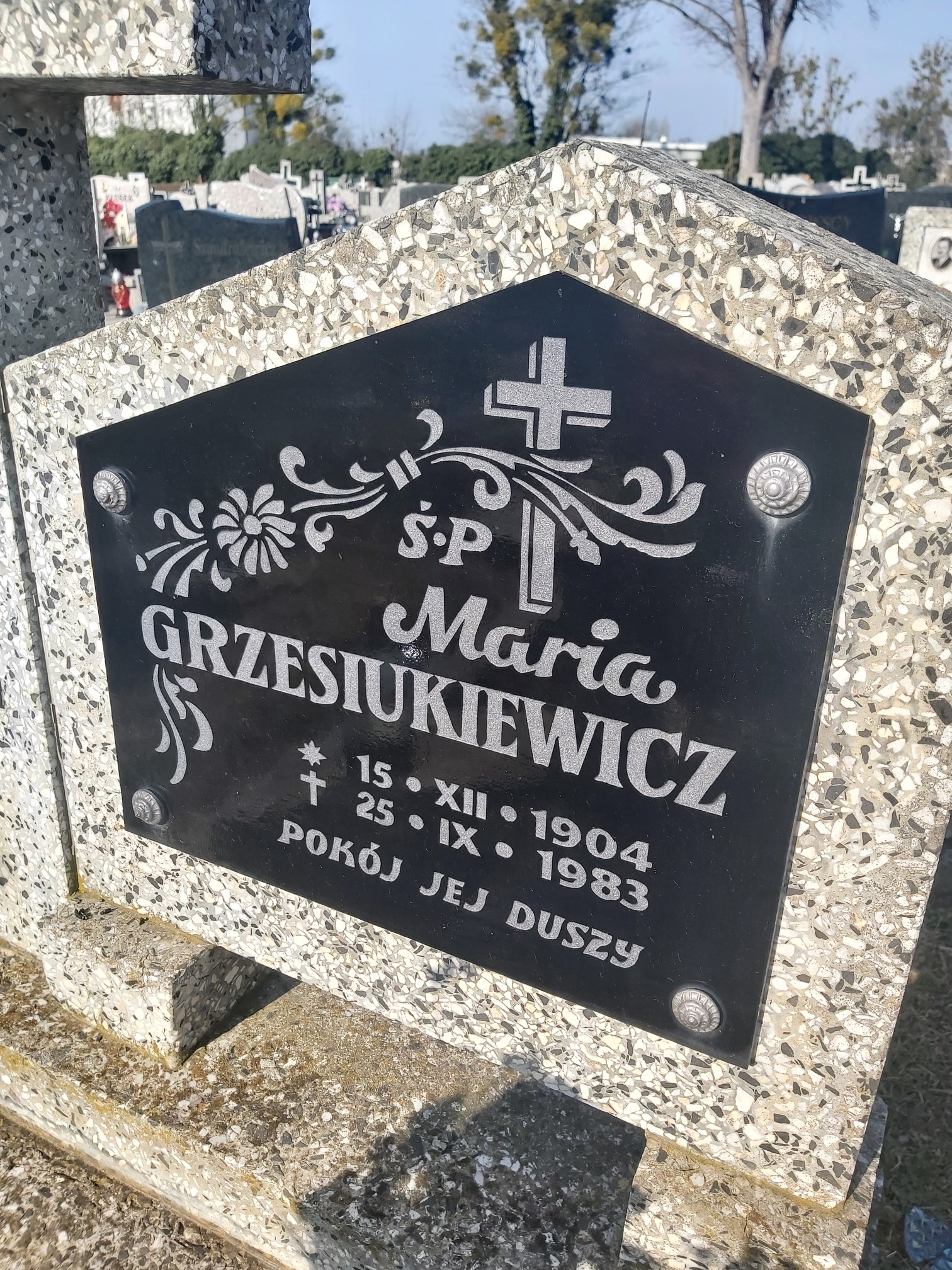 Maria Grzesiukiewicz 1904 Brzeg - Grobonet - Wyszukiwarka osób pochowanych