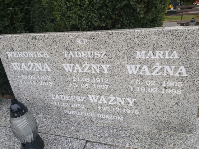 Tadeusz Ważny 1953 Brzeg - Grobonet - Wyszukiwarka osób pochowanych