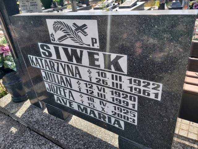 Józefa Siwek 1925 Brzeg - Grobonet - Wyszukiwarka osób pochowanych