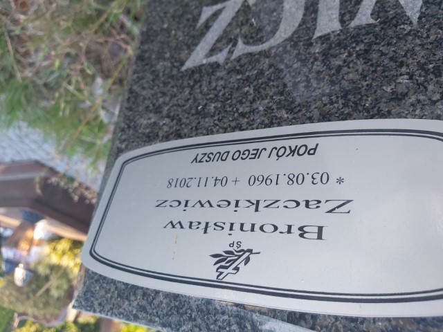 Grób Bronisława Zaczkiewicz 