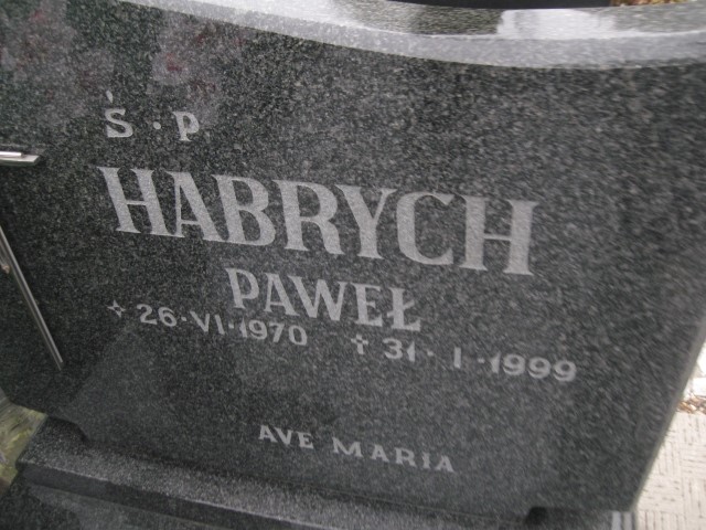 Patryk Habrych 1989 Brzeg - Grobonet - Wyszukiwarka osób pochowanych