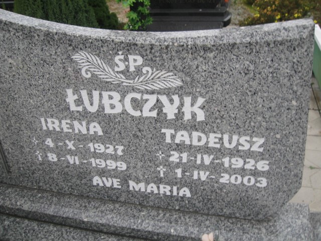 Tadeusz Łubczyk 1926 Brzeg - Grobonet - Wyszukiwarka osób pochowanych
