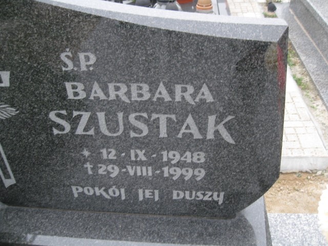 Barbara Szustak 1948 Brzeg - Grobonet - Wyszukiwarka osób pochowanych