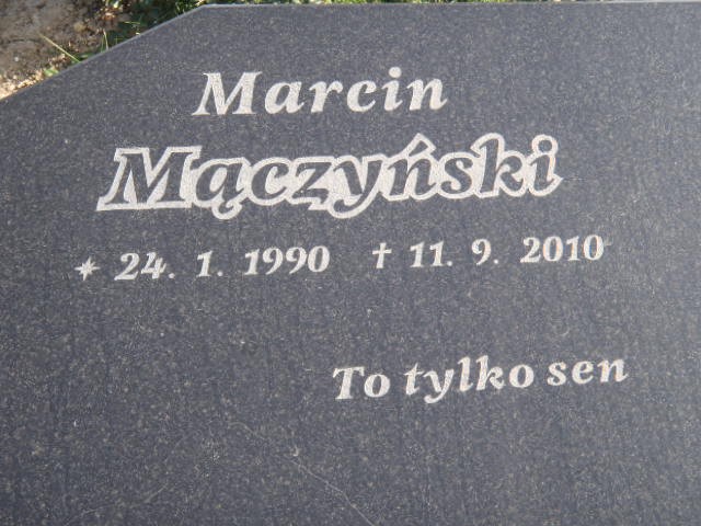 Marcin Mączyński 1990 Brzeg - Grobonet - Wyszukiwarka osób pochowanych