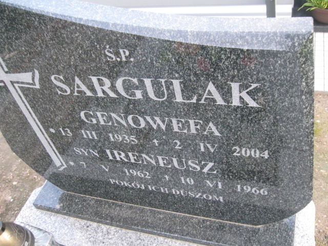 Genowefa Sargulak 1935 Brzeg - Grobonet - Wyszukiwarka osób pochowanych
